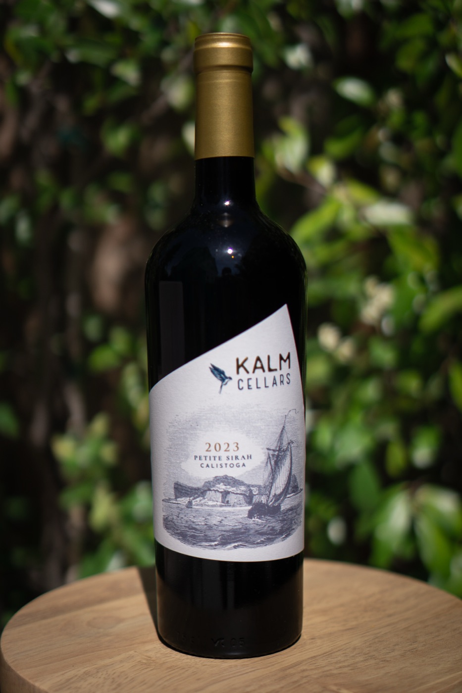 Bottle of KALM Cellars 2023 Petite Sirah